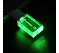 KALPZ-Pioneer Dj Clé Usb 64Gb Clé Usb Haute Vitesse 16Gb Cristal Avec Lumière Led Couleur U Disque 32Gb Clé Mémoire Étanche Cadeau,128Gb,Green Led
