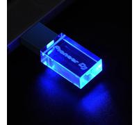 KALPZ-Pioneer Dj Logo Led Lumières Cristal Usb Clé Usb 128Gb Couvercle Doré Clé Usb 64Gb Clé Mémoire 32Gb Capacité Réelle U Disque 16Gb,128 Go,Blue Led
