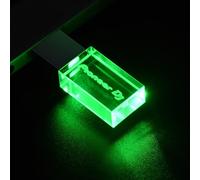 KALPZ-Pioneer Dj Logo Led Lumières Cristal Usb Clé Usb 128Gb Couvercle Doré Clé Usb 64Gb Clé Mémoire 32Gb Capacité Réelle U Disque 16Gb,128 Go,Green Led