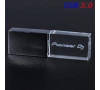 KALPZ-Pioneer Dj Usb 3.0 Clé Usb 128Gb Coloré Led Cristal Clé 64Gb Haute Vitesse Cadeau Créatif Clé Mémoire 32Gb 16Gb 8Gb 4Gb,128 Go,White Led