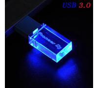 KALPZ-Pioneer Dj Usb 3.0 Clé Usb 128Gb Coloré Led Cristal Clé 64Gb Haute Vitesse Cadeau Créatif Clé Mémoire 32Gb 16Gb 8Gb 4Gb,128 Go,Blue Led