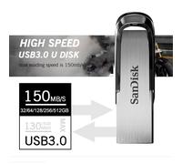 KALPZ-Sandisk Ultra Flair Usb 3.0 Clé Usb 512Gb 256Gb 128Gb 64Gb 32Gb Vitesse De Lecture Jusqu'À 150 Mo/S Cryptage Métallique Clé Usb Sdcz73,,128 Go