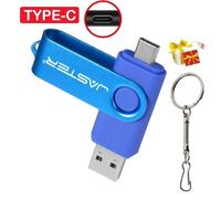 KALPZ-Type-C Clé Usb 128Gb Capacité Réelle Clé Usb 64Gb Porte-Clés Gratuit Clé Mémoire Cadeau D'Affaires Créatif Rouge U Disque Bleu 32G,Blue,128 Go