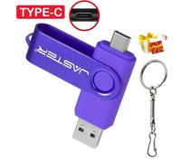 KALPZ-Type-C Clé Usb 128Gb Capacité Réelle Clé Usb 64Gb Porte-Clés Gratuit Clé Mémoire Cadeau D'Affaires Créatif Rouge U Disque Bleu 32G,Purple,128 Go