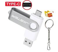 KALPZ-Type-C Clé Usb 128Gb Capacité Réelle Clé Usb 64Gb Porte-Clés Gratuit Clé Mémoire Cadeau D'Affaires Créatif Rouge U Disque Bleu 32G,White,128 Go
