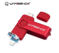 KALPZ-Wansenda Usb Type C Usb 3.0 Clé Usb Clé 512Gb 256Gb 128Gb 64Gb 32Gb Clé Usb Haute Vitesse C Et Clé Usb Microusb,128 Go,Rouge