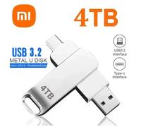 KALPZ-Xiaomi 16 To 3.2 Lecteurs Flash Haute Vitesse Usb Transfert Métal Pendrive Carte Mémoire Pendrive Flash Disque Mémoire Clé Étanche Bâton,,Silver-4Tb