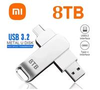 KALPZ-Xiaomi 16 To 3.2 Lecteurs Flash Haute Vitesse Usb Transfert Métal Pendrive Carte Mémoire Pendrive Flash Disque Mémoire Clé Étanche Bâton,,Silver-8Tb