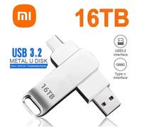 KALPZ-Xiaomi 16 To 3.2 Lecteurs Flash Haute Vitesse Usb Transfert Métal Pendrive Carte Mémoire Pendrive Flash Disque Mémoire Clé Étanche Bâton,,Silver-16Tb
