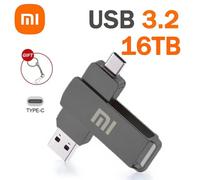 KALPZ-Xiaomi 16 To Clé Usb 3.2 Clé Usb Très Haute Vitesse Transfert De Métal Mini Disque U Clé Usb Type C Disque Mémoire Ssd U Lecteur,,Grey 16Tb