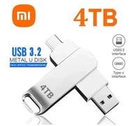 KALPZ-Xiaomi 16 To Usb 3.2 Lecteurs Flash Transfert Haute Vitesse Métal Pendrive Carte Mémoire Pendrive Flash Disque Mémoire Clé Étanche Bâton Nouveau,,Silver-4Tb