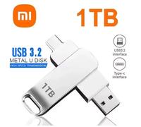 KALPZ-Xiaomi 16 To Usb 3.2 Lecteurs Flash Transfert Haute Vitesse Métal Pendrive Carte Mémoire Pendrive Flash Disque Mémoire Clé Étanche Bâton Nouveau,,Silver-1Tb