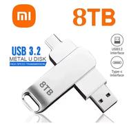 KALPZ-Xiaomi 16 To Usb 3.2 Lecteurs Flash Transfert Haute Vitesse Métal Pendrive Carte Mémoire Pendrive Flash Disque Mémoire Clé Étanche Bâton Nouveau,,Silver-8Tb