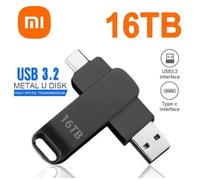 KALPZ-Xiaomi 16 To Usb 3.2 Lecteurs Flash Transfert Haute Vitesse Métal Pendrive Carte Mémoire Pendrive Flash Disque Mémoire Clé Étanche Bâton Nouveau,,Black-16Tb