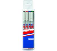 Kalqz-152 M Stylo Non-Permanent-Noir,Rouge,Bleu,Vert -Plume Ronde 1 Mm-Stylo Pour Écrire Sur Le Verre,Le Plastique,Les Feuilles Et Les Surfaces Lisses-Séchage Rapide,Peut Être Corrigé À L'eau