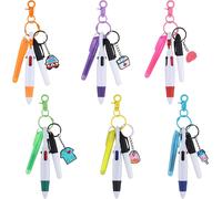 Kalqz-6 Ensembles Kit De Stylos D'infirmière,Comprenant 6 Surligneurs 6 Marqueurs 6 Stylos À Bille 6 Badges Avec 6 Clips De Porte-Clés D'infirmière Accessoires De Bobine De Badge D'infirmière