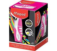 Kalqz--Boite De 12 Surligneurs Fluo'peps Pocket,Coloris Rose-Format Mini Idéal Pour La Trousse !