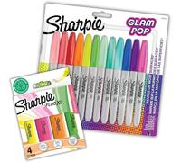 Kalqz-Glam Pop Lot De 12 Marqueurs Permanents Fluo Xl Et 4 Surligneurs