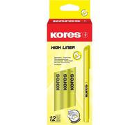 Kalqz-High Liner : Surligneurs Fins Jaune Fluo,Pointe Biseautée Et Encre À Base D'eau,Fournitures Scolaires Et De Bureau,Paquet De 12