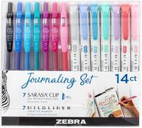 Kalqz-Mildliner Lot De 14 Surligneurs À Double Pointe,Stylos Gel Et Surligneurs Pastel,Marqueurs Et Surligneurs À Pointe Large Et Fine,Stylos À Double Extrémité,Couleurs Assorties