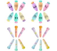 Kalqz-Set De Mini Surligneurs Macarons 24 Pièces Drôle Surligneurs Kawaii Paillette Articles De Papeterie Surligneurs Amusant Surligneurs En Forme De Carotte Pattes De Chat Pour Bureau École Notes