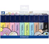 Kalqz-Textsurfer Classic,Surligneurs De Haute Qualité Aux Couleurs Pastel Et Vintage,Pointe Ogive De 1 À 4 Mm,Étui Plastique Avec 10 Surligneurs Pastel Et Vintage Assortis,364 Cwp10