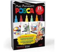Kalqz-Uni Mitsubishi Pencil-Coffret Mes Premiers 6 Marqueurs Peinture,Base Eau-4 Pcm1c Pointe Extra Fine,2 Pc3m Pointe Fine,1 Livret De 25 Ateliers Créatifs-Emballage Zéro Plastique