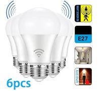 KALSA-6 Pièces Radar Capteur De Mouvement Ampoule 220V 110V E27 Lampe À Led Ampoule Infrarouge Intelligente 6W 9W 12W 15W 18W 20W Fonctionnant Dans L'Obscurité Nocturne,12W,Cold White