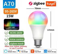KALSA-Ampoule Led Tuya, Bluetooth, Wifi, Zigbee, Lumière À Intensité Variable, 2700-6500K Rvb, Smart Life Andrea, Voix Avec Alexa Google Home,15W Zigbee 95-265V,1 Piece Pack