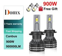 Kalsa-Domx Phare De Voiture H4 H7 Led Canbus H1 H8 H11 9005 Hb3 9006 Hb4 9012 Ampoule Led 900w Phare Antibrouillard Automatique Lampe 6000k 12v,6000 K Blanc Froid,9005/Hb3