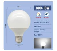 Kalsa-G80 G95 G120 Économie D'énergie Global Led Ampoule E27 10w 15w 18w 110lm/W Ac 220v 127v Cri90 Lumière Lampada Ampoule Lampe Ampoules De Vanité,10w 6000k,Ac100-240v