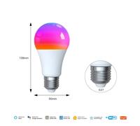 KALSA-Moes Tuya Matter Wifi Ampoule Intelligente Lumière Led À Intensité Variable 16 Millions De Couleurs Rvb E27 Lampe À Bougie Commande Vocale Alexa Google Home,9W E27 Bulb,1 Pc