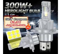 Kalsa-Phares Led H4 Canbus 300w 6000k, Faisceau Haut Et Bas Super Lumineux, H1 H7 H11 9005 9006 9012 Turbo Csp, Feu Avant 65000lm,6000k Super Bright,9005/Hb3