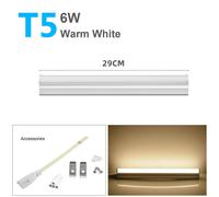 KALSA-Veilleuse Led T5 À Lumen Élevé, Tube Fluorescent De Remplacement 6W/8W/15W/25W, Lampe T8 Sans Scintillement Pour Les Magasins Commerciaux, Les Hôtels, 29/30/50Cm,T5 6W 29Cm Warm,Only Lamp No Pl