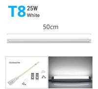 KALSA-Veilleuse Led T5 À Lumen Élevé, Tube Fluorescent De Remplacement 6W/8W/15W/25W, Lampe T8 Sans Scintillement Pour Les Magasins Commerciaux, Les Hôtels, 29/30/50Cm,T8 25W 50Cm White,Only Lamp No