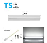KALSA-Veilleuse Led T5 À Lumen Élevé, Tube Fluorescent De Remplacement 6W/8W/15W/25W, Lampe T8 Sans Scintillement Pour Les Magasins Commerciaux, Les Hôtels, 29/30/50Cm,T5 6W 29Cm White,Only Lamp No P