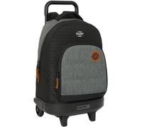 KALSC-Blackfit8 Old School-Grand Sac À Dos À Roulettes,Compact,Amovible,Idéal Pour Les Enfants De Différents Âges,Confortable Et Polyvalent,Qualité Et Résistance,33X22X45 Cm,Noir/Gris,M,