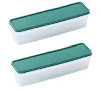 Kalsey 2 Pièces Boîte à Spaghettis, Boîte de Rangement pour Aliments,Récipients pour Aliments, Conteneurs de Nouilles, Récipient pour Spaghetti avec Couvercle pour Céréales, Pâtes, Céréales (Vert)