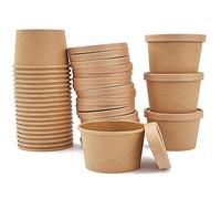 Kalsey 20 Pièces Boîte d'emballage en Papier Kraft, Carton à Salade, Preuve D'huile et d'eau, pour Sandwich, Gâteau au Fromage, Hamburger