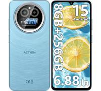 KALSG-Action A5 Pro Telephone Portable Android 15,8(3+5) Go +256Go/1Tb Smartphone Pas Cher,6.88"" Hd+&1"" Arrière Écran,5100Mah Telephone Gaming,16Mp+5Mp,4G Doble Sim/Gps/Fingerprint/Otg/3.5Mm