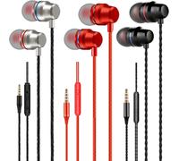 KALSG-Écouteurs Filaire,3 Pack Ecouteurs Intra-Auriculaires Avec Microphone Hd,Son Clair,Isolation Phonique,Casque Jack De 3,5 Mm,Pour Galaxy,Tablette Et La Plupart Des Appareils 3,5 Mm