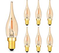 KALSW-Ampoule Led E14 2200K Flamme Basse Puissance C22 Ampoule À Filament Led 0,7W Équivalent À 7W Convient Pour Les Lampes À Bougies Les Lustres Et Les Veilleuses,Faible Puissance,220V-240V,Lot De 6