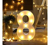 Kalsw-Chiffres Led-Chiffres Lumineux-Chiffres Lumineux-0 1 2 3 4 5 6 7 8 9-Lumière Blanche Chaude-Décoration De Fête D'anniversaire Et Mariage(8)