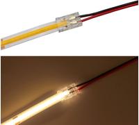 KALSW-Connecteurs De Bande Led Cob,10Pcs 2-Pin Connector Gapless Solderless Connection,Connecting Wires Or L Shape Connector For 5Mm 8Mm 10Mm Cob Led Strip (10Mm,One Connector+15Cm Cable)