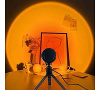 KALSW-Lampe Coucher De Soleil,Sunset Aura Projection Lamp,Luminosité Réglable Romantique Led Light Rainbow Lampe,Pour Anniversaire Fête Salon Chambre