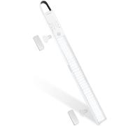 KALSW-Lampe De Placard Rechargeable,Super Lumineux 380Lm Led Cuisine Sous Meuble Sans Fil,3000Mah Batterie,Luminosité Réglable,Détecteur De Mouvement,Convient À Armoires,Couloirs(Blanc)