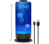 KALSW-Lampe Meduse Lumineuse Aquarium 7 Couleurs Changeantes Jellyfish Lampe,Led Mood Lampe Vitesse De L'Eau Qui Peut Etre Ajustée,Mode Muet,Pour Enfants Hommes Femmes Décoration Cadeau (Noir)