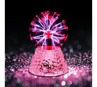 KALSW-Lumière De Boule De Plasma,5 Pouces Rouge Lampe De Sphère D'Ion De Boule Sensible Sensible Au Toucher Et Au Son,Boule Magique Lamp Lumières De Nuit De Nouveauté