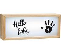 Kalsw-My Baby Lightbox Boîte Lumineuse À Led Avec Kit D'empreintes,Lampe Led Personnalisable Pour Chambre,Base En Bois Avec Lumière Blanche