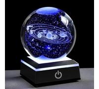 Kalsw-Veilleuse 3d En Forme De Boule De Cristal Avec Système Solaire De 80 Mm,Cadeau D'astronomie,Système Solaire Pour Enfants,Gadgets Cool Pour Hommes,Planètes Pour Enfants,Modèle De